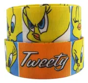 Tweety Cartoon Character 1" Wide Repeat Ribbon Sold in Yards - USA SELLER