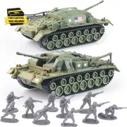 U.S Toy Tank and Army Men Toys Playset, 2Pc Tank-5 Models and 10Pc Toy Soldiers,