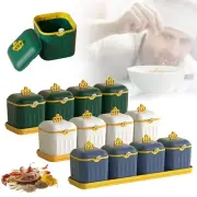 Sugar Bowl with Lid and Spoon Plastic Condiment Jars Spice Container with Tray
