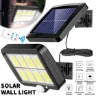 Split 160 LED Solar Motion Sensor Light Outdoor Garden Wall Security Flood Lamp