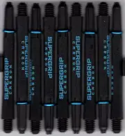 Medium Black/Blue SUPERGRIP CARBON Dart Shafts: 1 set of 3