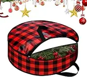 Wreath Storage Container - Dustproof Case Wreath Bag for Christmas - Zipper Closure Wreath Wrapping Bag Halloween Thanksgiving Container for Balcony, Bedroom