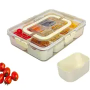 Divided Serving Tray with Lid and Handle Snackle Box Charcuterie Container