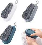 Cleaning Brush with Hanging Rope, Pack of 3 Hand Brush, Nail Brush, Nail Brushes for Bathroom, Toilet, Sink, Workshop (Deep Blue, White, Grey)