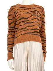 Brown Wool Tiger Pattern Jumper