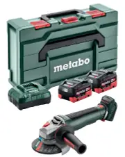 Metabo WPB18LTBL11125QMB55K - 18V Brushless Braking 125mm (5") Paddle Switch Angle Grinder Kit (2 x 5.5Ah)