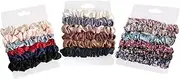 3 Pack Small Satin Scrunchies, Women Girls Elegant Silky Scrunchies Hair Ties Bands Ropes Elastic Ponytail Holders (18pcs)
