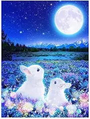 Dpaaoyer Rabbit Accessories 5D Embroidery Icons Animal Picture of Rhinestones Home Decoration