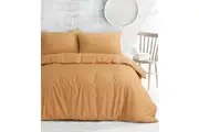 Royale Cotton Quilt Duvet Doona Cover Set with Europeon pillowcases - Latte