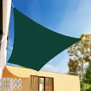 Shade Sail Rectangle Awning Outdoor Garden Sun Canopy Shelter Cover w/Kits Green