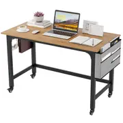 Giantex 120cm Home Office Desk Writing Study Desk Mobile Computer Desk Natural