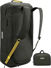 [MIER] Foldable Travel Duffle Backpack Lightweight Large Duffel Bag with Shoes Compartment for Traveling Camping Hiking Weekender for Men Women Water & Wear Resistant, 60L, Green, Extra Large