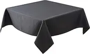 Biscaynebay Textured Fabric Tablecloths 70 X 70 Inches Square, Black Water Resistant Spill Proof Tablecloths for Dining, Kitchen, Wedding and Parties, Machine Washable