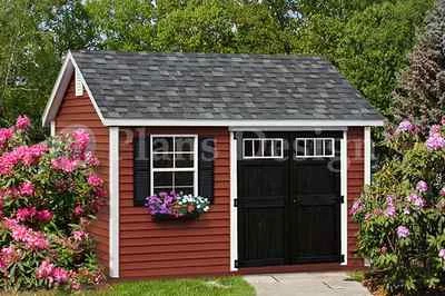 Deluxe Shed Plans 10' x 12' Reverse Gable Roof Style Design # D1012G