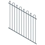 ProtectorAl 0350-1200W x 1200H Deep Ocean Loop & Spear Top Pool Fence Panel Raked 16-30º