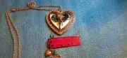 BETSEY JOHNSON CRYSTAL & ENAMEL ELEPHANT HEART PENDANT NECKLACE-NEW WITH TAGS