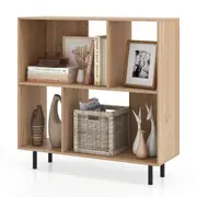 Costway Open Shelf Bookcase Cube Bookshelf Cabinet Freestanding Book Display Rack Natural