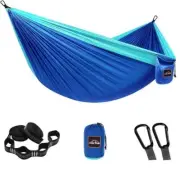 ITOPFOX Camping Hammock Bed Portable Durable Single Layer in Blue + Sky Blue