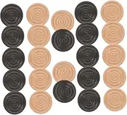HONITANO 24pcs Wooden Checker Pieces Sturdy Chess Game Pieces for Chess Checker Round Threaded Design Board Game Accessory