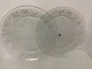 Fantasia Crystal 13" Princess House Platter Frosted Poinsettia set of 2