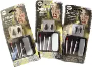 Lot 3 Female Zombie Makeup Kit & 6 Blood Capsules Instructions Halloween Costume