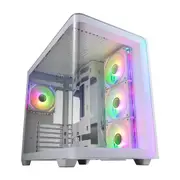 FSP M580-WA: Stylish ATX mid-tower with single 3D curved glass 4 PWM ARGB fans supports ATX(BTF)/Micro ATX/Mini-ITX dual-chamber excellent cooling