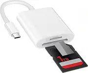 USB C SD Card Reader,Camera Card Viewer Reader SD Card Reader Adapter,SD to USB Type C OTG Adapter Compatible with iPhone 15/ Pro Max/Pro/Plus, iPad Pro, MacBook Pro/Air etc(white）