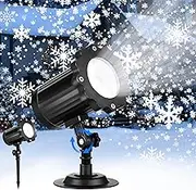 Christmas Projector Lights Outdoor/Indoor, Waterproof LED Christmas Snowflake Projector Lights for Halloween, Christmas, Home Birthday Party and Garden Decoration