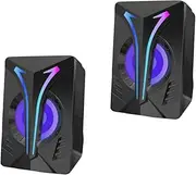 OSALADI Gaming Pc Speakers RGB Led Stereo Sound 3.5mm Auxiliary Port Gaming Speaker for Computer