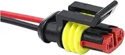 BWPEXZ 5/20/100Sets AMP Automobile Electric Connector Waterproof Plug 1-6PIN Terminal HID Conversion MaleFemale Socket with Wire 15CM(2P Female 282080-1,100 Sets)