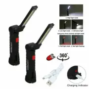 New LED Work Light USB Rechargeable Spotlight Magnet Flashlight Hand Torch Lamp