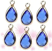 [Tofficu] 6 Pcs Jewelry Hanging Gemstone Drop Charm Rhinestone Drop Charms Drop Craft Pendant Teardrop Beads Blue Teardrop Pendant Accessories Rhinestone Outfit Jewelry Kit Beads Jewelry