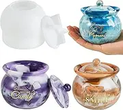 ISSEVE Silicone Jars Molds with Lids for Epoxy Resin Casting, Candy Jewelry Storage Boxes, Home Decoration, DIY Crafts