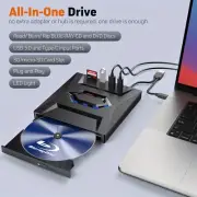 Portable 6-in-1 Blu-Ray Drive USB 3.0 External DVD/CD Burner and Player Windows