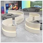 Magnetic door curtain Foldablea Paper Room Divider with LED Light & Thickened Panels - Portable Privacy Screen Partition for Home, Office, Dorm, Studio, Clothing Store & Live Streaming(13.2x0.85x6.6ft