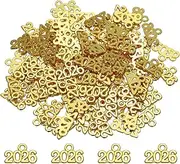 uxcell Metal Year Number Charm, Gold 2026 Year Charm Graduation Tassel for DIY Jewelry Making, Necklace Bracelets, Keychain, Pack of 100