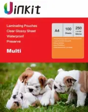 A4 Hot Laminating Pouches 250 Micron 125x2 Clean and Clear Uinkit 100-500sheets