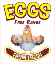 Eggs Free Range Farm Fresh DECAL (Choose Your Size) Food Truck Vinyl Sticker