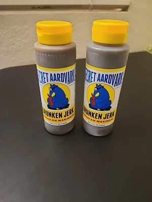 2 Secret Aardvark DRUNKEN JERK Jamaican Marinade 8 fl oz Best By 06/1/2025
