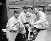 Cleveland Indians Steve O'Neill, Mel Harder, and Bob Feller Photo