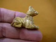 (Y-DOG-LD-578) TAN Jasper Egyptian GOD ANUBIS gemstone carving figurine statue