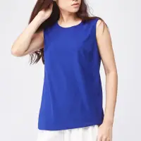 在飛比找momo購物網優惠-【COOCHAD】TRIACETATE 無袖上衣 藍(背心 