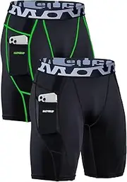 [MOVEUP] Men's Athletic Base Layers Compression Shorts Underwear Sports Workout Active Cool Dry Running Tights Short