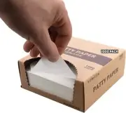 [10000 PACK] Dry Wax Square Burger Patty Liner Paper 5.5 x 5.5 Inches