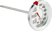 Escali AH1 Stainless Steel Oven Safe Meat Thermometer, Extra Large 2.5-inches Dial, Temperature Labeled for Beef, Poultry, Pork, and Veal Silver NSF Certified