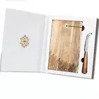 Gaia Homewares Premium Collection Wood Cheese Board And Knife Gift Box Set