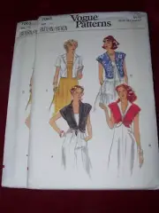 UNCIRCULATED VOGUE #7063-LADIES (4 STYLE) CROP-FRONT TIE JACKET PATTERN 10-14 FF