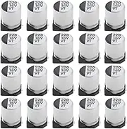VGOL 20pcs 220UF 16V SMD Electrolytic Capacitors 8x6mm Metal Capacitors Suitable for a Wide Range of Electronic Applications DIY Electronic Projects