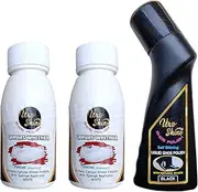 [Uro Shine] Canvas Shoe Polish - White, Black Liquid Shoe Polish (Pack of 3) (315 gm), White, Black, Free Size