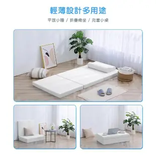 【House Door 好適家居】超透氣網狀格紋表布 多功能記憶摺疊床墊7.62cm厚(單人3尺 贈防蹣抗菌布套)